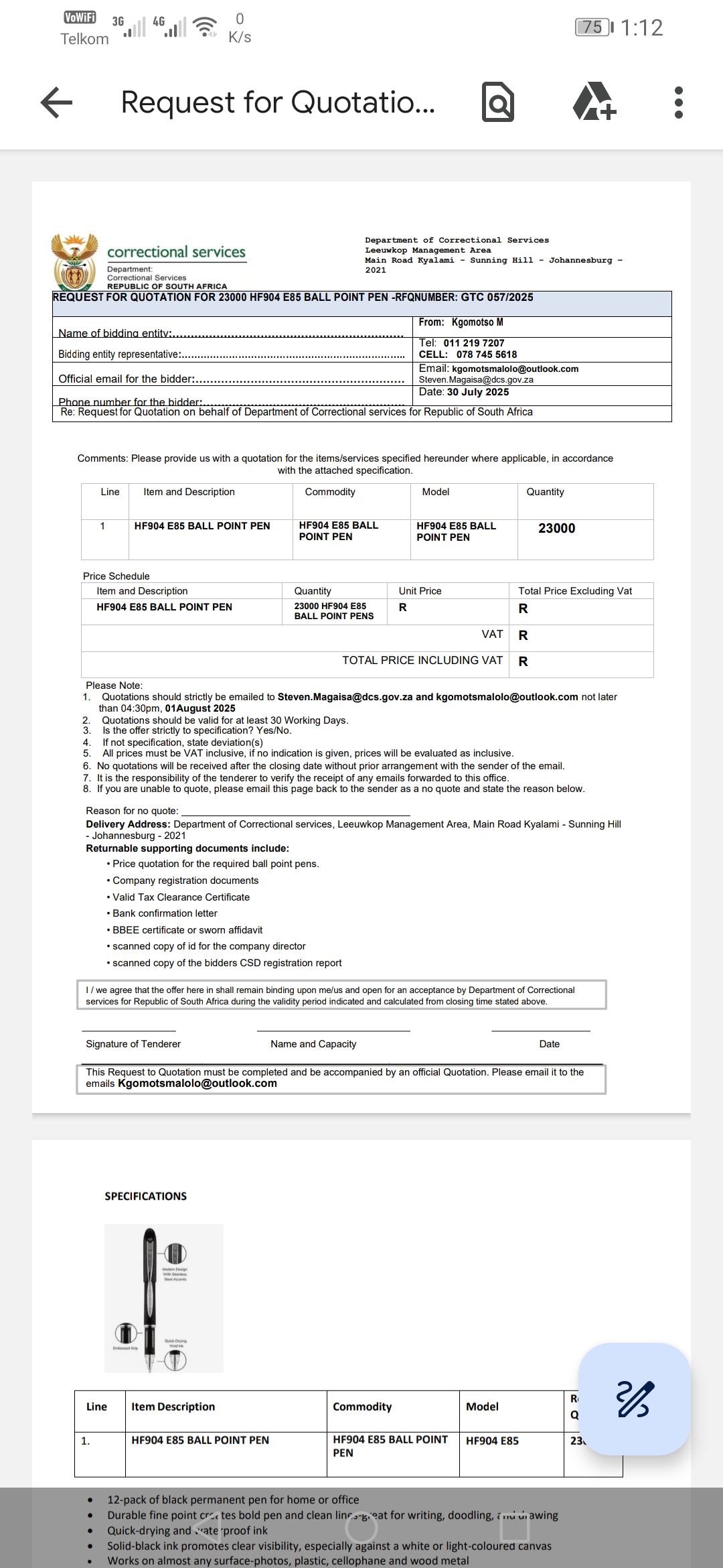 Ball Pen Supply Status